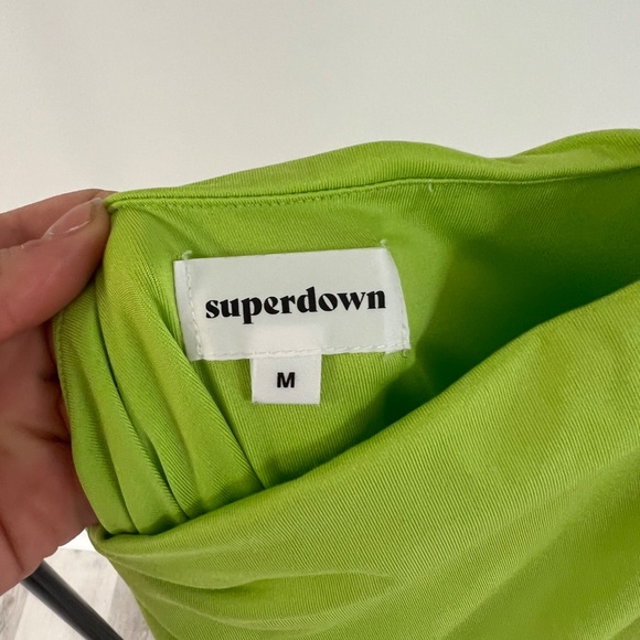 COPY - Revolve Superdown Sierra Ruched Mini Dress Neon Green - Picture 4 of 6